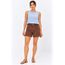 Short sarja com recortes frente cafe,.